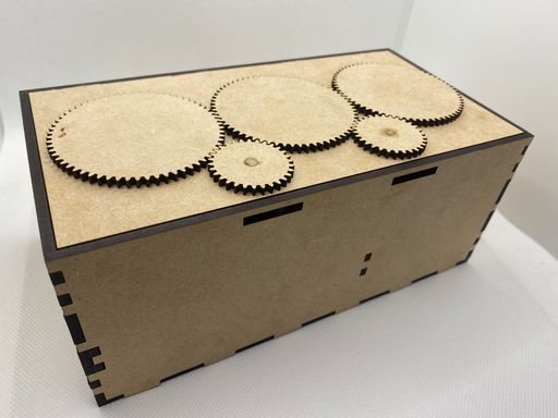 Prototype version of the box in MDF