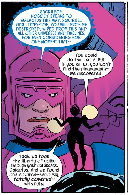 Squirrel Girl has an argument with Galactus